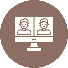 Video Call Multicolor Circle Glyph Inverted Icon