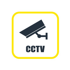 cctv sign, security camera stickers, video surveillance camera icons, video cctv set Indoor and outdoor security cameras vector icon set. Collection of illustrations: Flat isolated design. CCTV in 