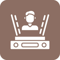 Holographic Multicolor Round Corner Glyph Inverted Icon