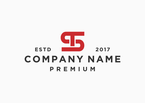 initial letter ts or st logo design vector illustration template