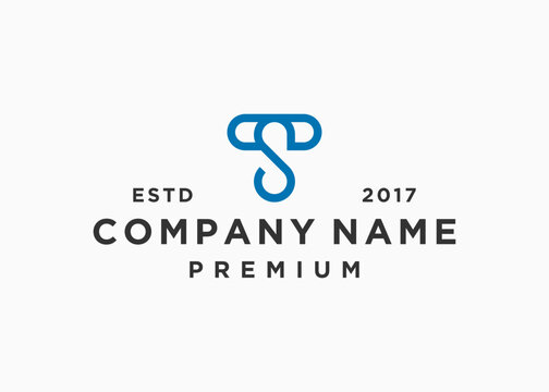 initial letter ts or st logo design vector illustration template