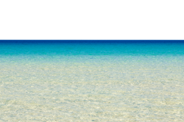 Calm tropical blue sea isolated