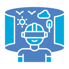 Virtual Tour Glyph Two Color Icon