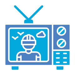 Television Glyph Two Color Icon