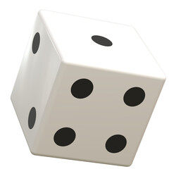 given white 3D icon white background