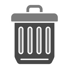 Waste Bin Greyscale Glyph Icon