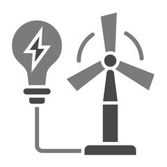 Wind Power Greyscale Glyph Icon
