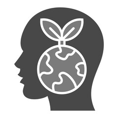 Think Eco Greyscale Glyph Icon