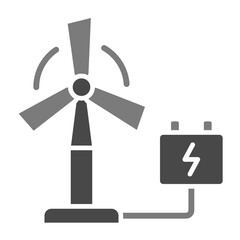 Eolic Energy Greyscale Glyph Icon
