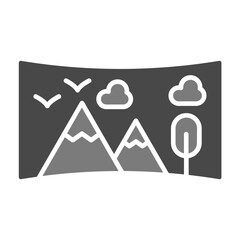 Panorama Greyscale Glyph Icon