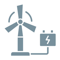 Eolic Energy Multicolor Glyph Icon