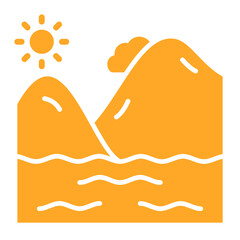 River Multicolor Glyph Icon