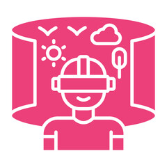 Virtual Tour Multicolor Glyph Icon