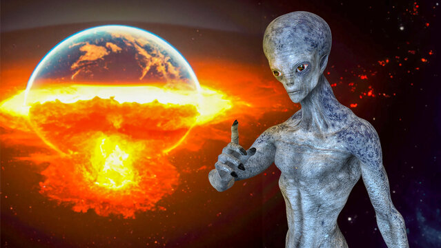 Humanoid alien, 3D illustration
