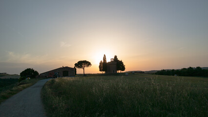 Fototapeta premium Sunset in tuscany italy
