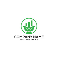 Green Minimalist Leaf Business Finance Logo Design