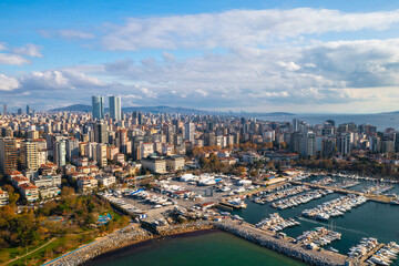 Fototapeta na wymiar Aerial View of Kalamis Park in Istanbul