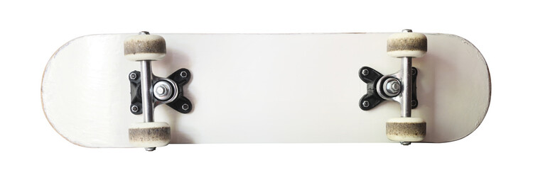 Old skateboards isolated on white background.