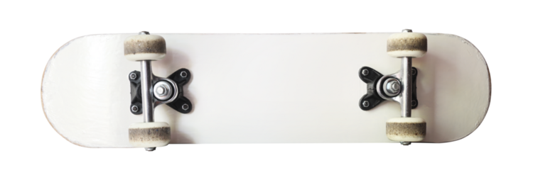 Old skateboards isolated on white background.