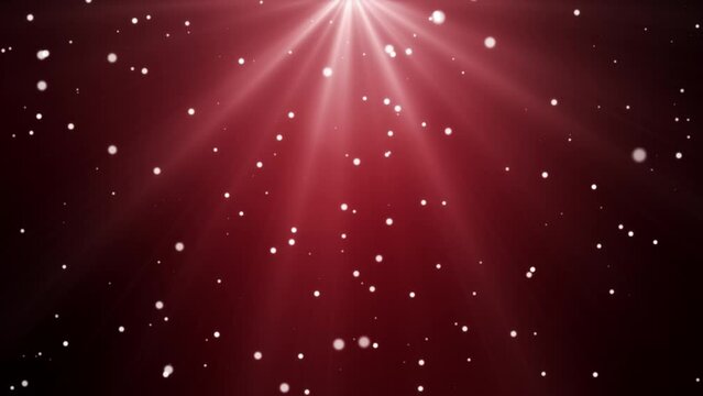 Winter snow - snowfall animation on red background, snowflakes bokeh - seamless loop - christmas and vacation concept