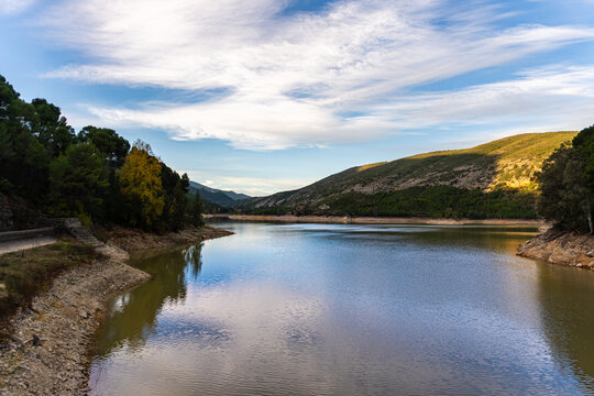 Dawn in the Buseo reservoir, in Chera (Valencia, Spain)