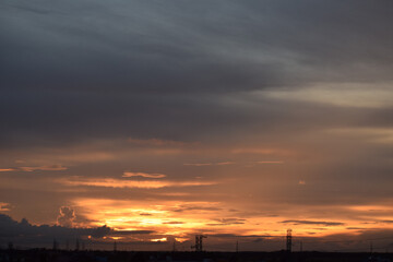 sunset over the city