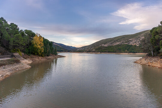 Dawn in the Buseo reservoir, in Chera (Valencia, Spain)