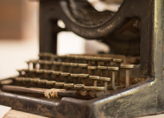 close up of old typewriter