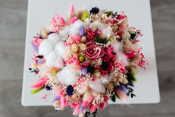 bridal bouquet with colorful flowers