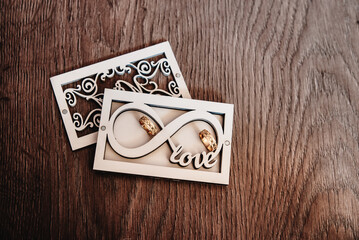 personalized wooden box, love, wedding rings