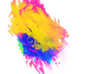 Colorful abstract background with geometric shapes and paint splashes