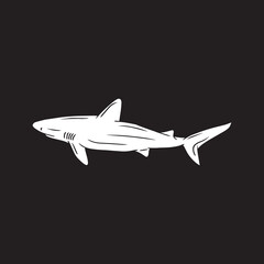 Fototapeta na wymiar shark illustration made in classic handmade style