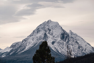 Fototapeta na wymiar Beautiful view with a mountain on the background, Canadian Rockies, Canada