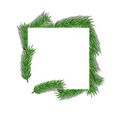 Fototapeta na wymiar Christmas with fir branches. Vector illustration
