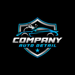 auto detailing service logo design template