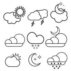 Modern weather icons. Flat vector illustration for Web, print, and Mobile App