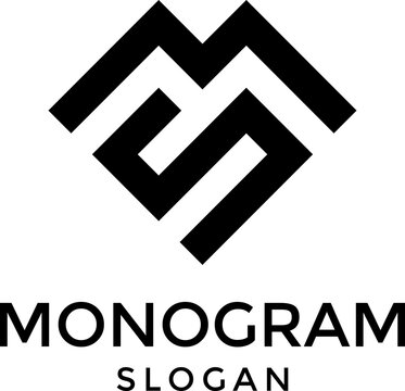 Modern minimalist MS monogram Logo