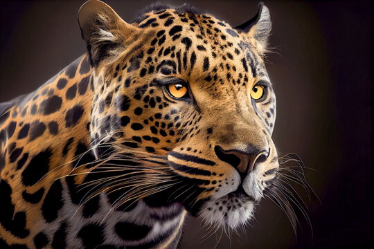 black and golden jaguar portrait