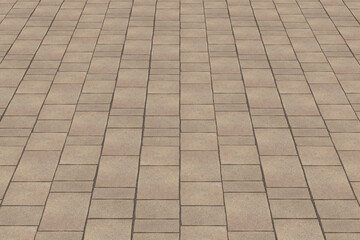 New paving made with stone blocks of rectangular shape in a pedestrian zone