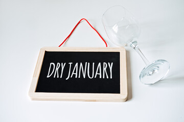 Dry January. Alcohol-free challenge, Health campaign urging people to abstain from alcohol for the...