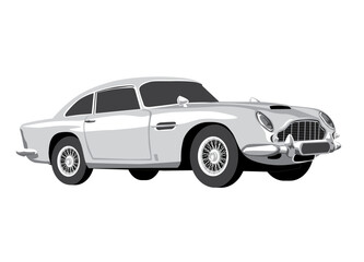 Fototapeta premium Stylized drawing of a vintage luxury car. Vector image for prints, poster and illustrations.