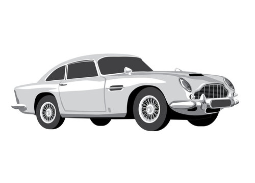 Stylized drawing of a vintage luxury car. Vector image for prints, poster and illustrations.
