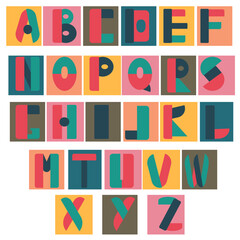 Bauhaus-style English alphabet