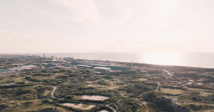 drone view zandvoort beach and f1 circuit