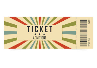 Ticket to the circus. Retro ticket. Vintage ticket. Vector illustration