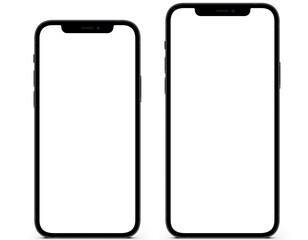  smart phone created for mockups with blank screen on isolated empty screen