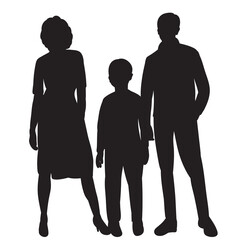 silhouette black family design vector isolated