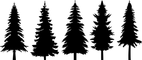 christmas tree silhouette design vector isolated