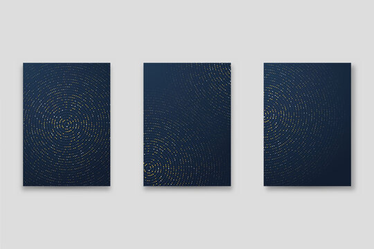 Technology cover background design set. Luxury, gold. Vector tech backdrop for business layout, digital certificate, formal brochure template, network