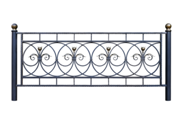 Durable modern wrought-iron fence.